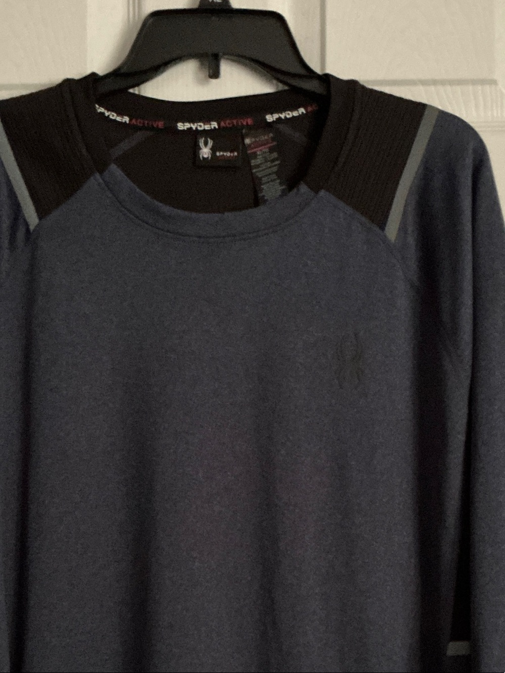 Spyder Navy and Black Athletic Crew Pullover
